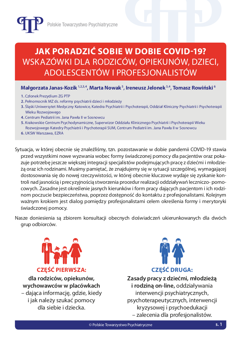 Rekomendacje PTP Wskazowki dla rodzicow w&nbsp;dobieCOVID19